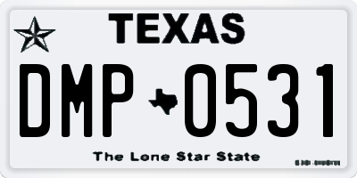 TX license plate DMP0531