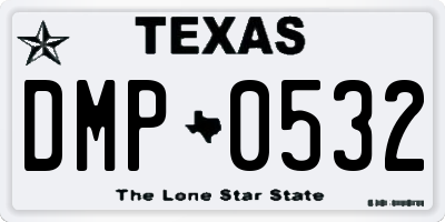 TX license plate DMP0532