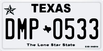 TX license plate DMP0533