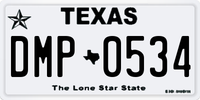 TX license plate DMP0534