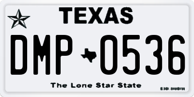 TX license plate DMP0536