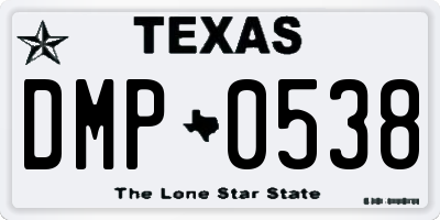 TX license plate DMP0538