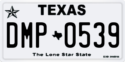 TX license plate DMP0539