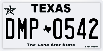 TX license plate DMP0542