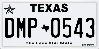 TX license plate DMP0543