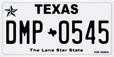 TX license plate DMP0545