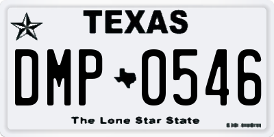 TX license plate DMP0546