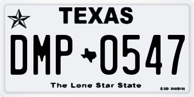 TX license plate DMP0547