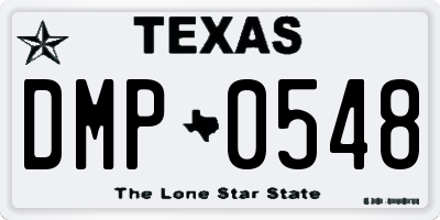 TX license plate DMP0548