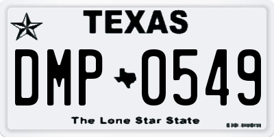 TX license plate DMP0549