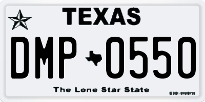 TX license plate DMP0550