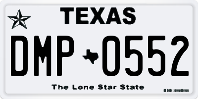 TX license plate DMP0552