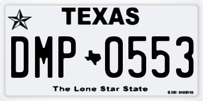 TX license plate DMP0553