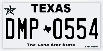 TX license plate DMP0554