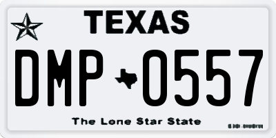 TX license plate DMP0557