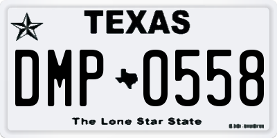 TX license plate DMP0558