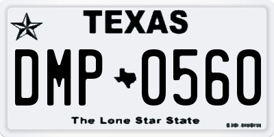 TX license plate DMP0560
