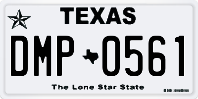 TX license plate DMP0561