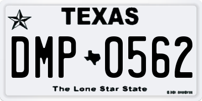 TX license plate DMP0562