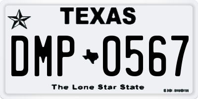 TX license plate DMP0567