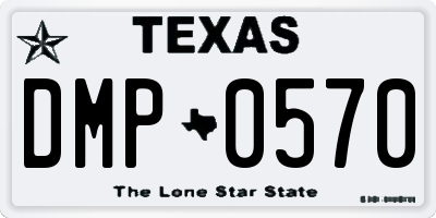 TX license plate DMP0570