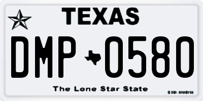 TX license plate DMP0580