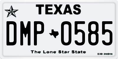 TX license plate DMP0585