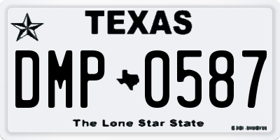 TX license plate DMP0587