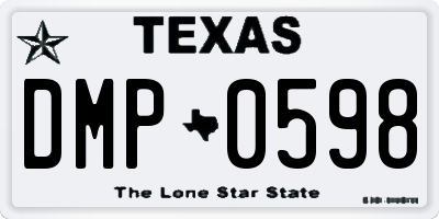TX license plate DMP0598