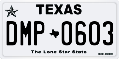 TX license plate DMP0603