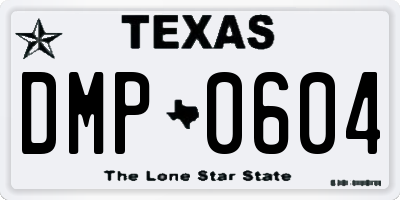 TX license plate DMP0604