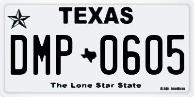 TX license plate DMP0605