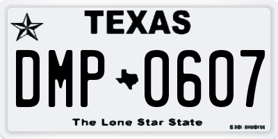 TX license plate DMP0607