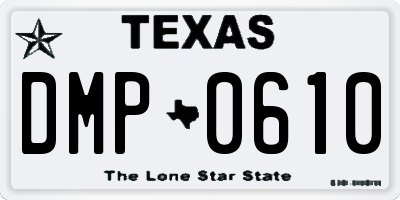 TX license plate DMP0610