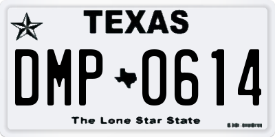 TX license plate DMP0614