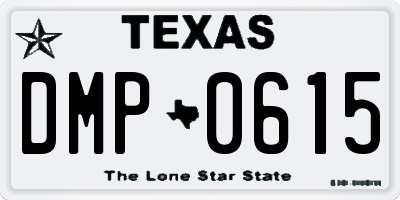 TX license plate DMP0615