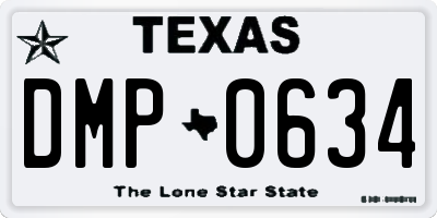 TX license plate DMP0634