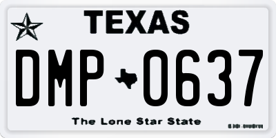 TX license plate DMP0637