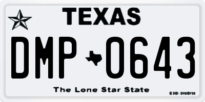 TX license plate DMP0643