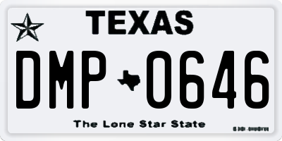 TX license plate DMP0646