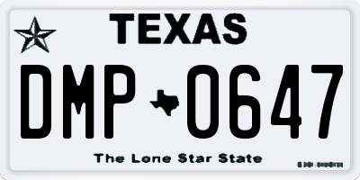 TX license plate DMP0647