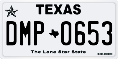TX license plate DMP0653