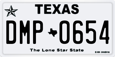 TX license plate DMP0654