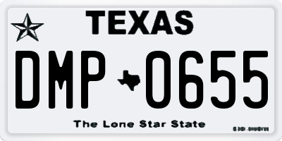 TX license plate DMP0655