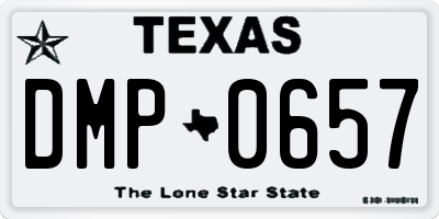 TX license plate DMP0657