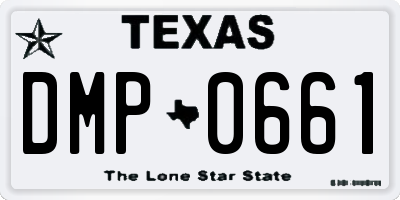 TX license plate DMP0661