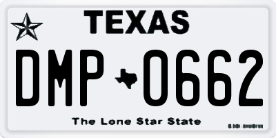 TX license plate DMP0662