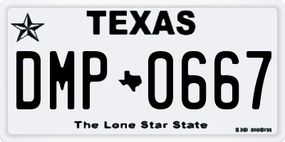 TX license plate DMP0667