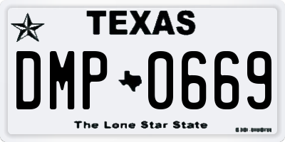 TX license plate DMP0669