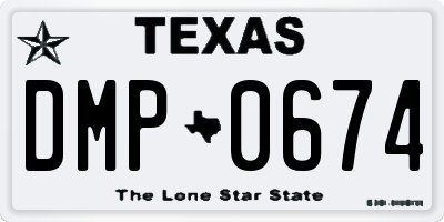TX license plate DMP0674